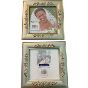 DecoEl Heirloom Elegant Silver Gold Antique Picture Frame Duo!